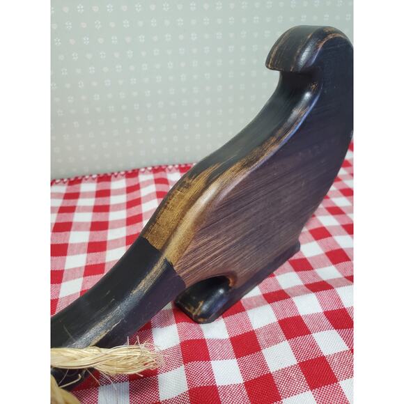 Vtg Country Charm Wooden DUCKS Cottage Core Shelf Sitter HANDMADE Stained SIGNED - Picture 11 of 16